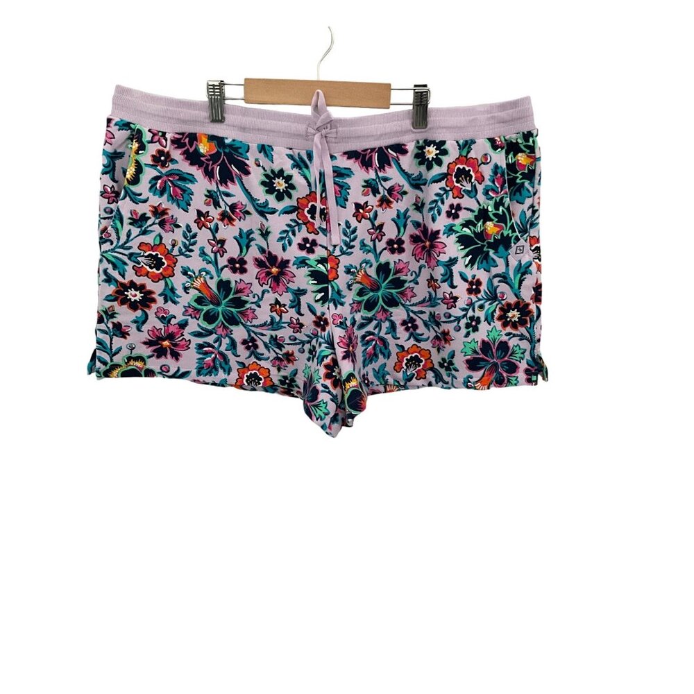 Vera Bradley French Terry Shorts 2XL Cloud Vine Multi Floral Print